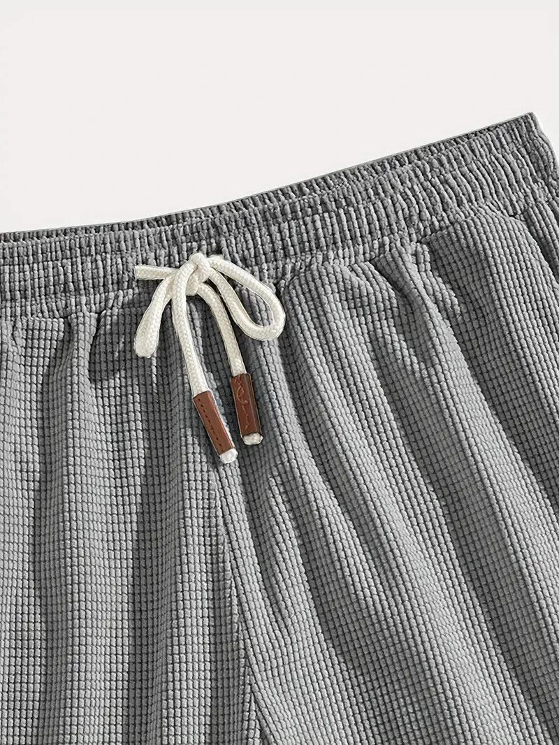 FABRIPPLE Men's Light Grey Casual Lounge Shorts - Image 4